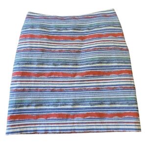 J McLaughlin Woven Multicolored Striped‎ Pencil Skirt Office Women's Size 12